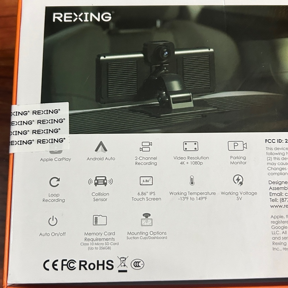 Rexing CPDuo-686 Wireless AppleCarPlay & Android Auto Display with 4K Dash Cam - Picture 6 of 7